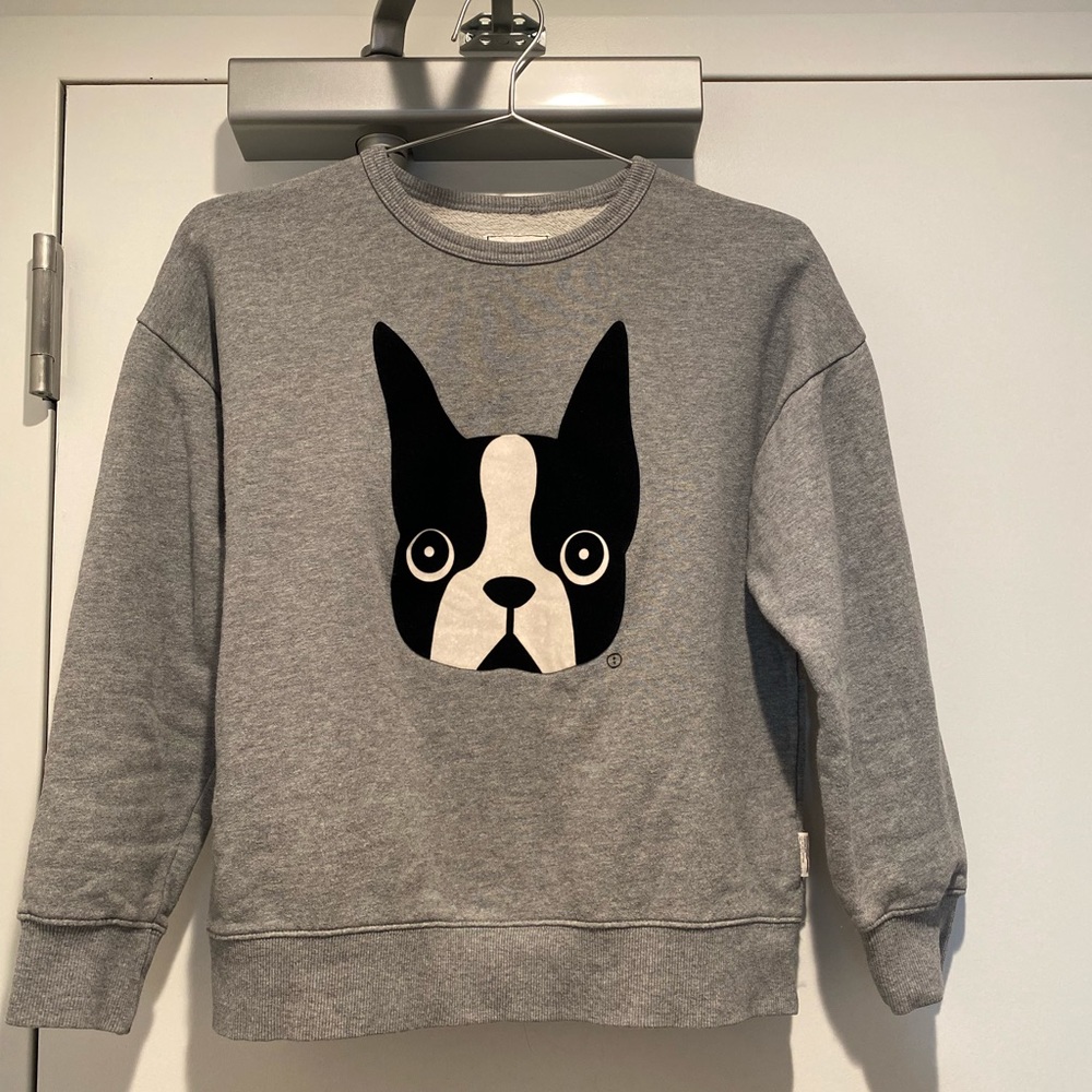 chocolate brand hoodie with French bulldog graphic design